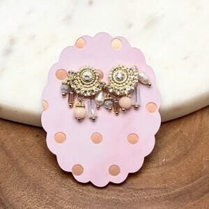 Gold Beaded Boho Earrings